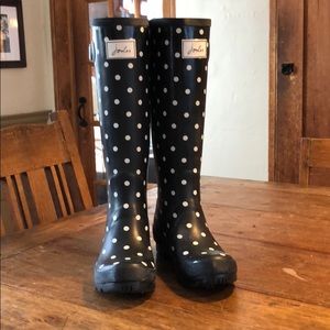Joules Polka Dot Rain Boots Wellies, NWOT